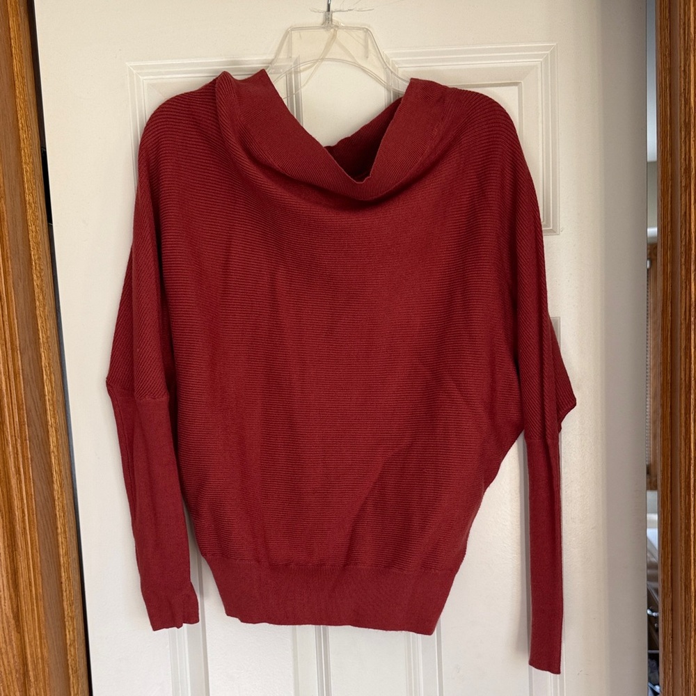 Bluivy Deep Red Cowl Neck Sweater